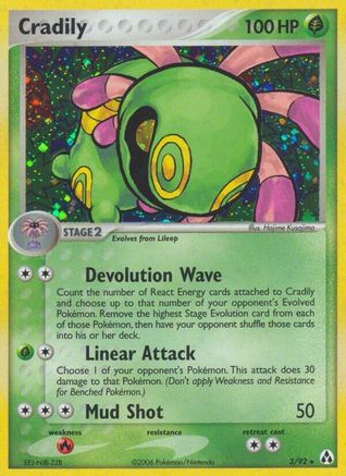 Cradily 003  - Holofoil Legend Maker - Holo Rare