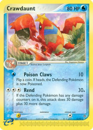 Crawdaunt 013/97  - Reverse Holofoil Dragon - Rare
