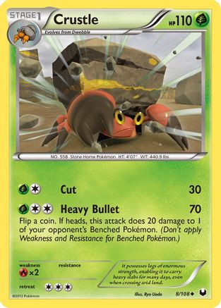 Crustle 008  - Reverse Holofoil Dark Explorers - Uncommon