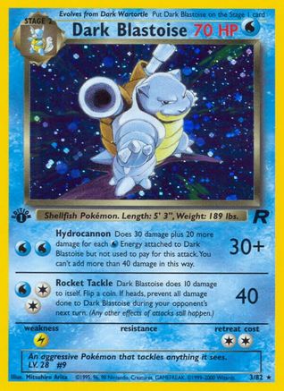 Dark Blastoise (3) 003/82 Team Rocket - Holo Rare