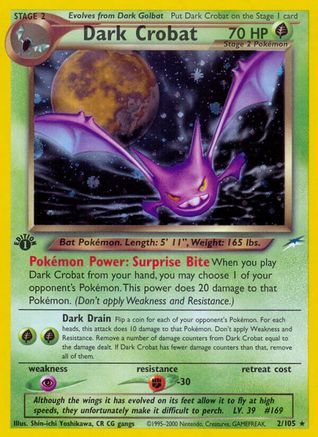 Dark Crobat/105  - 1st Edition Holofoil Neo Destiny - Holo Rare