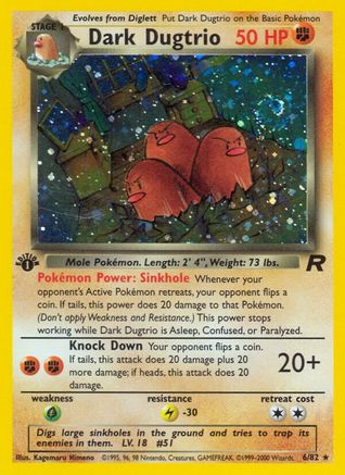 Dark Dugtrio (6) 006/82 Team Rocket - Holo Rare