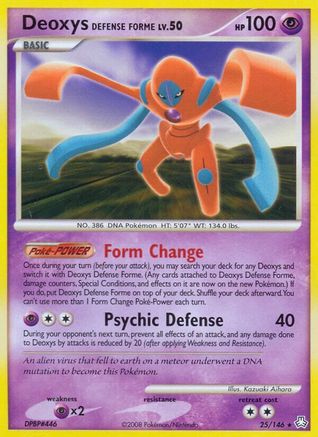Deoxys Defense Forme 025  - Reverse Holofoil Legends Awakened - Rare