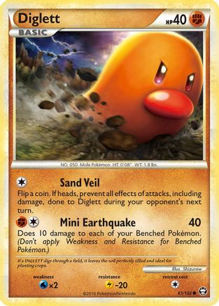 Diglett 061/102  - Reverse Holofoil Triumphant - Common