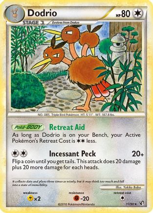 Dodrio 011  - Reverse Holofoil Undaunted - Rare
