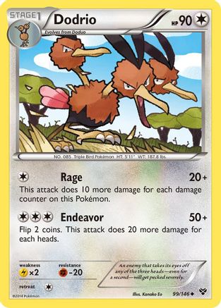 Dodrio 099  - Reverse Holofoil XY Base Set - Uncommon