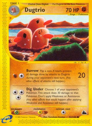 Dugtrio 052  - Reverse Holofoil Skyridge - Common