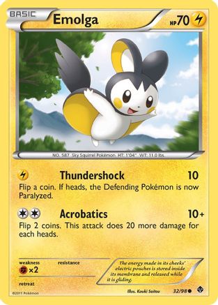 Emolga 032  - Reverse Holofoil Emerging Powers - Common