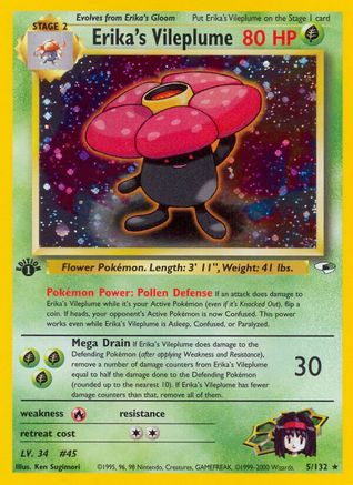 Erika's Vileplume 005/132 Gym Heroes - Holo Rare