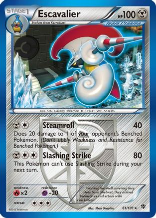 Escavalier (Team Plasma) 061  - Reverse Holofoil Plasma Blast - Rare