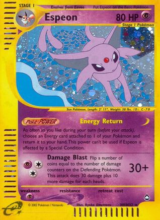 Espeon (H9) 0H9  - Holofoil Aquapolis - Holo Rare