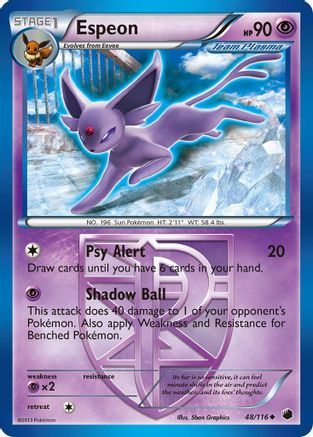Espeon (Team Plasma) 048/116  - Reverse Holofoil Plasma Freeze - Uncommon