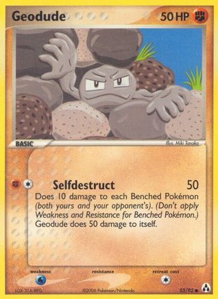 Geodude 053/92  - Reverse Holofoil Legend Maker - Common