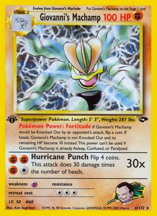 Giovanni's Machamp 006/132  - Unlimited Holofoil Gym Challenge - Holo Rare