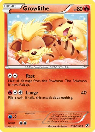 Growlithe RC4/RC25  - Holofoil Legendary Treasures Radiant Collection - Uncommon