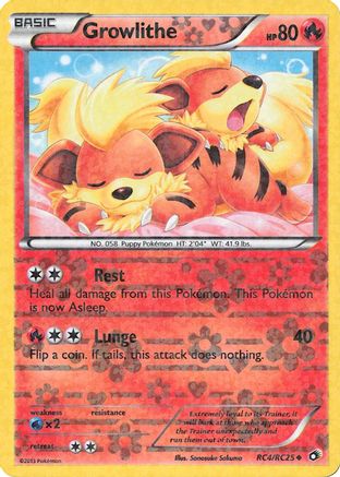 Growlithe RC4/RC25  - Holofoil Legendary Treasures Radiant Collection - Uncommon