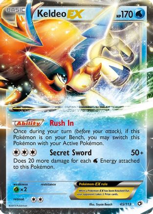 Keldeo EX 045/113  - Holofoil Legendary Treasures - Ultra Rare