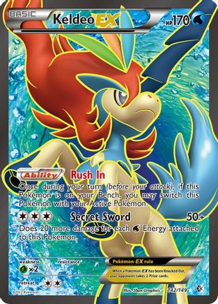 Keldeo EX (142 Full Art) 142  - Holofoil Boundaries Crossed - Ultra Rare