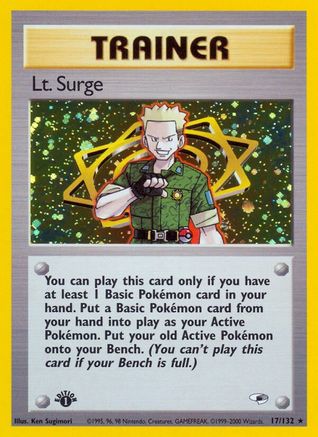 Lt. Surge (17) 017/132  - Unlimited Holofoil Gym Heroes - Holo Rare