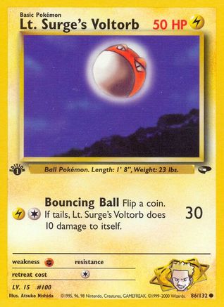 Lt. Surge's Voltorb 086/132  - 1st Edition Gym Challenge - Common
