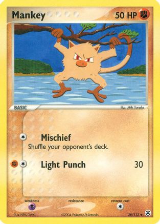 Mankey 038  - Reverse Holofoil FireRed & LeafGreen - Uncommon