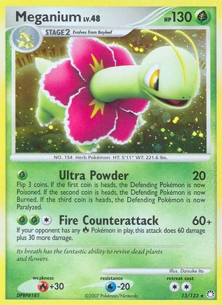Meganium 013/123  - Holofoil Mysterious Treasures - Holo Rare
