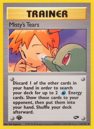 Misty's Tears 118/132  - 1st Edition Gym Challenge - Uncommon