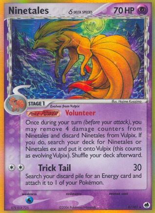 Ninetales (Delta Species) 008/101  - Holofoil Dragon Frontiers - Holo Rare