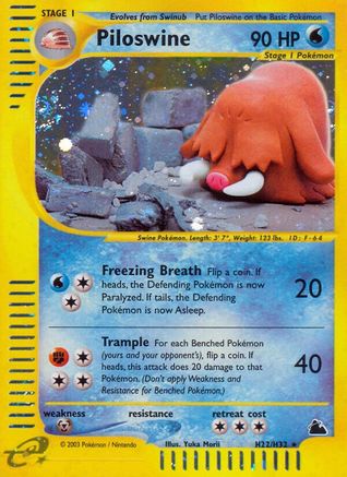 Piloswine (H22) H22  - Holofoil Skyridge - Holo Rare