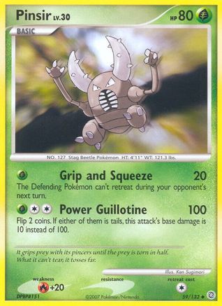 Pinsir/132  - Reverse Holofoil Secret Wonders - Uncommon