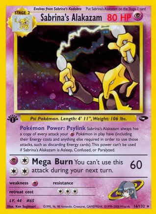 Sabrina's Alakazam 016  - Unlimited Holofoil Gym Challenge - Holo Rare