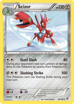 Scizor 094  - Reverse Holofoil Boundaries Crossed - Holo Rare