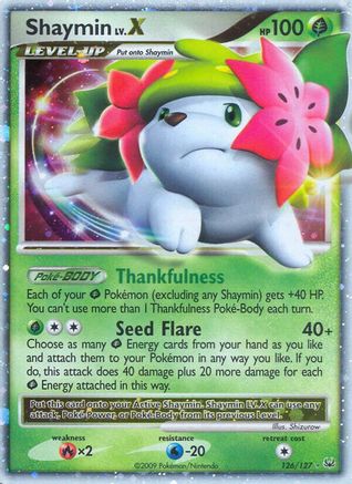 Shaymin Lv.X (Land Forme)/127  - Holofoil Platinum - Ultra Rare