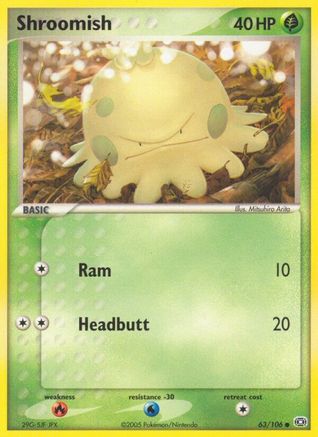 Shroomish 063  - Reverse Holofoil Emerald - Common