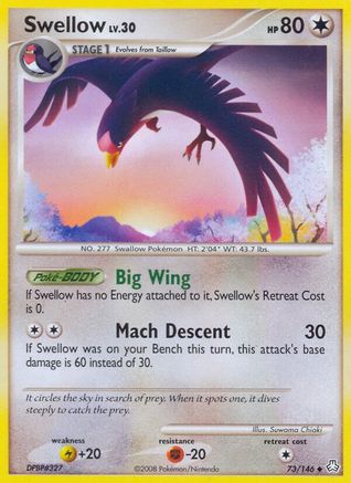 Swellow 073  Legends Awakened - Uncommon