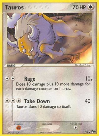 Tauros 005/017  - Holofoil POP Series 2 - Rare