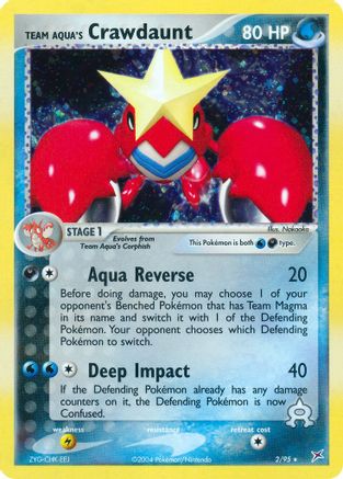 Team Aqua's Crawdaunt 002/95  - Holofoil Team Magma vs Team Aqua - Holo Rare