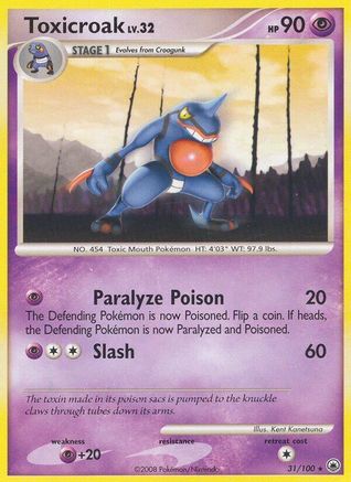 Toxicroak/100  - Reverse Holofoil Majestic Dawn - Rare