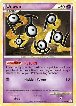 Unown (54) 054  - Reverse Holofoil HeartGold SoulSilver - Uncommon