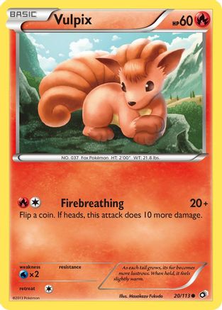 Vulpix 020  - Reverse Holofoil Legendary Treasures - Common