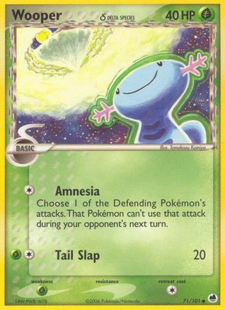 Wooper (Delta Species) 071/101  - Reverse Holofoil Dragon Frontiers - Common