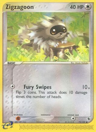 Zigzagoon 079/109  Ruby and Sapphire - Common