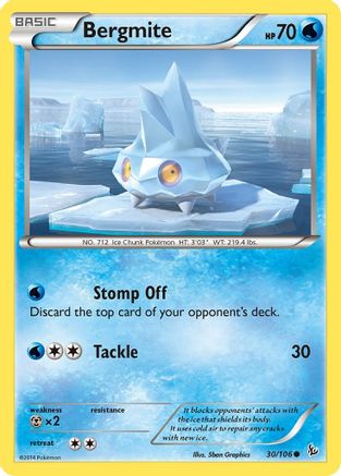 Bergmite 030  - Reverse Holofoil XY  Flashfire - Common