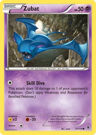 Zubat 031/119  - Reverse Holofoil XY  Phantom Forces - Common