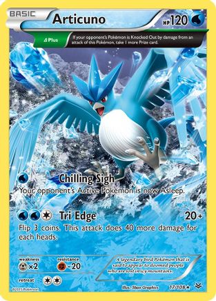 Articuno (17 Delta) 017/108  - Reverse Holofoil XY  Roaring Skies - Rare