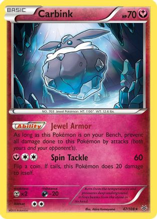 Carbink 047/108  - Reverse Holofoil XY  Roaring Skies - Rare