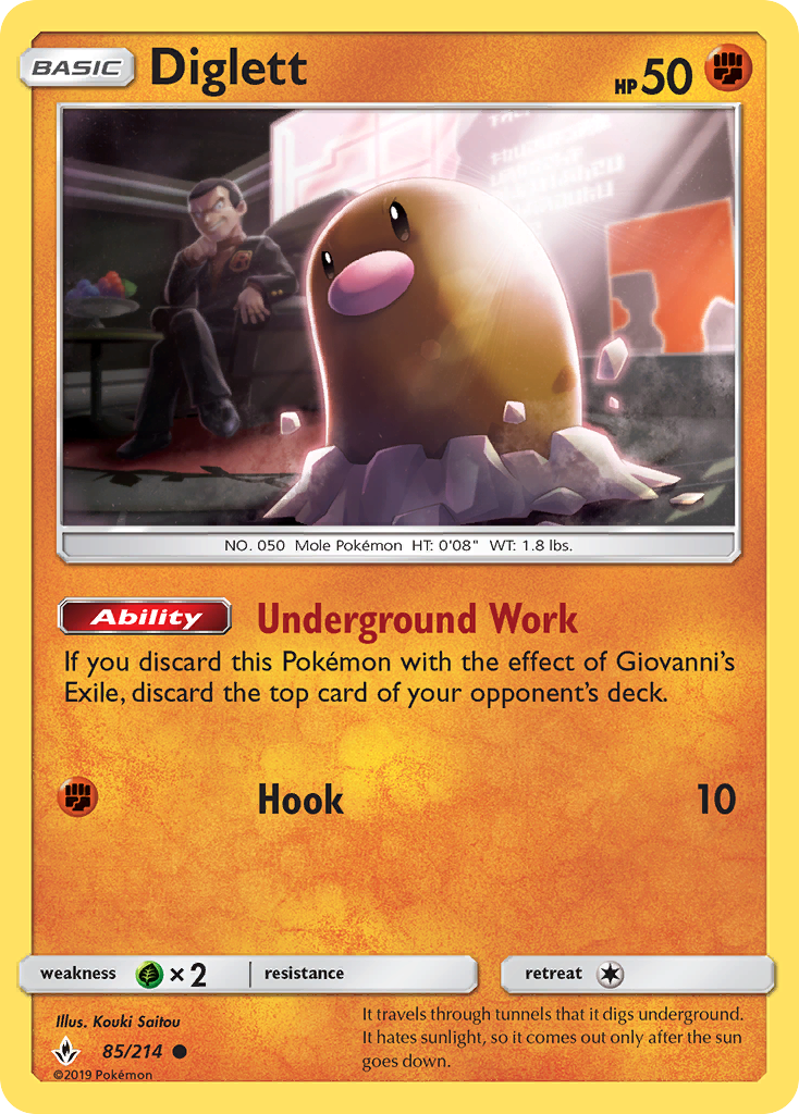 Diglett (85/214) [Sun & Moon: Unbroken Bonds]