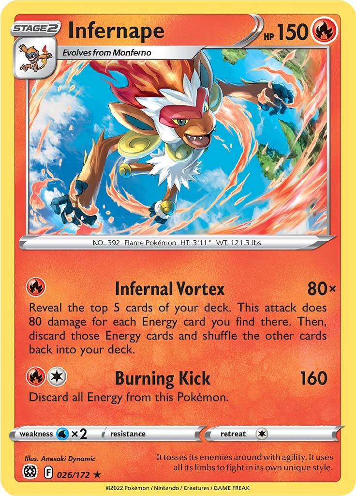 Infernape (026/172) (Theme Deck Exclusive) [Sword & Shield: Brilliant Stars]