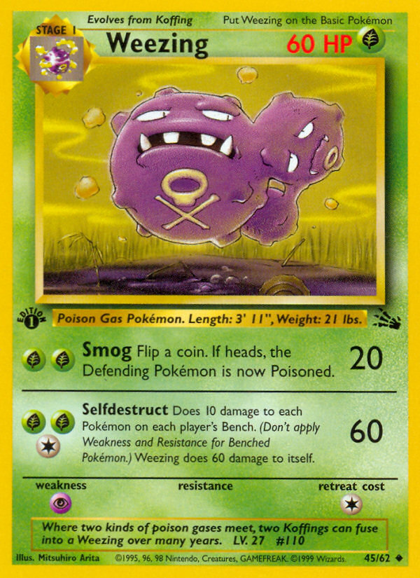Weezing (45/62) [Fossil 1st Edition]