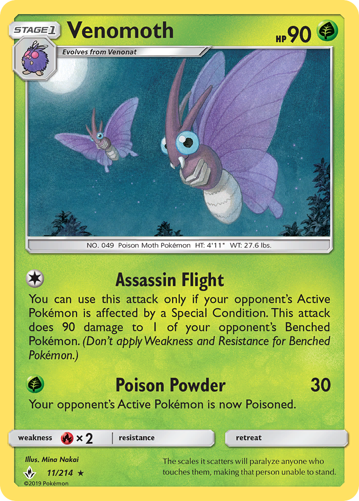 Venomoth (11/214) [Sun & Moon: Unbroken Bonds]